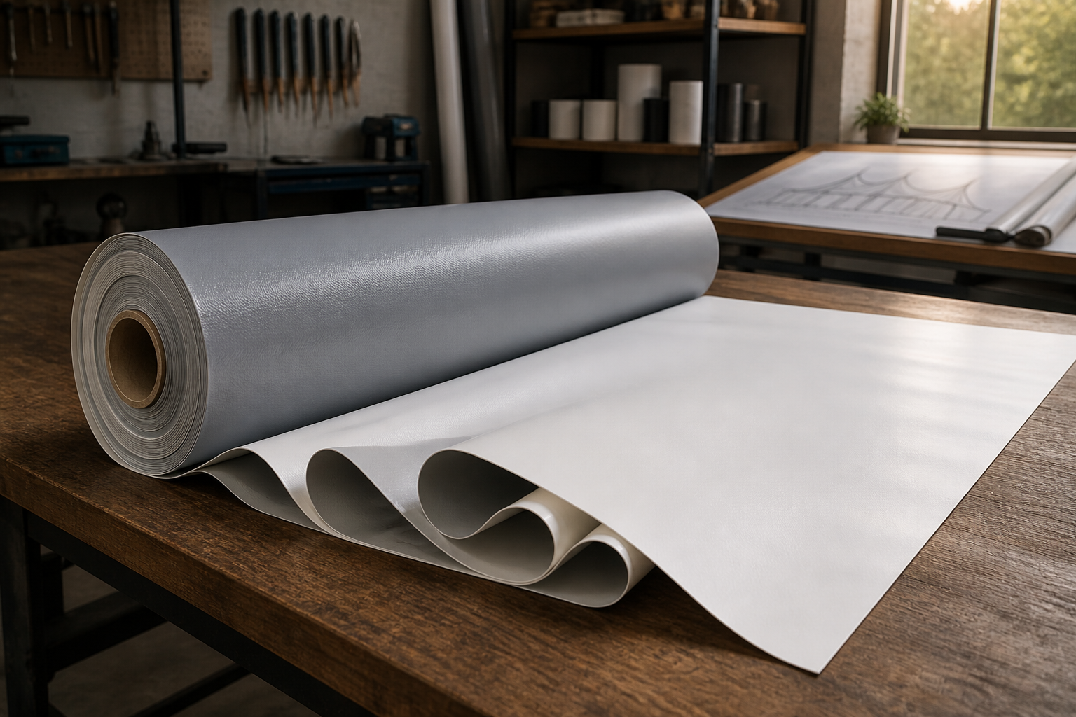 Bahan Kain TPO Membrane Kanopi