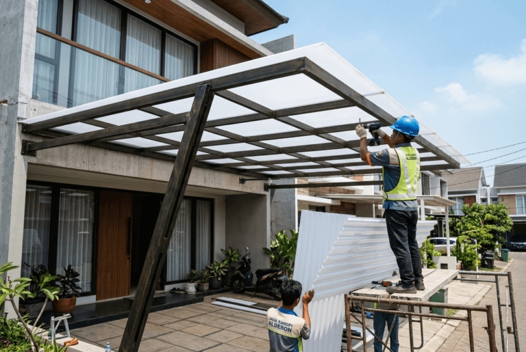 Jasa Pembuatan Kanopi Alderon di Bekasi untuk carport minimalis modern