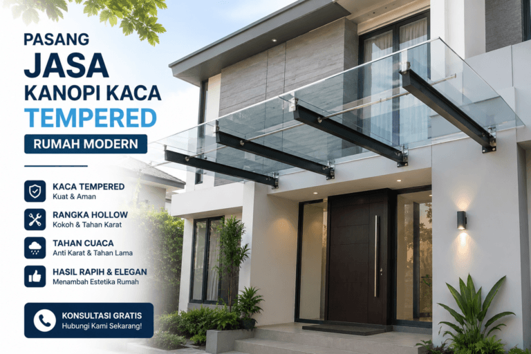 Hasil Akhir Jasa Kanopi Kaca Tempered Mewah